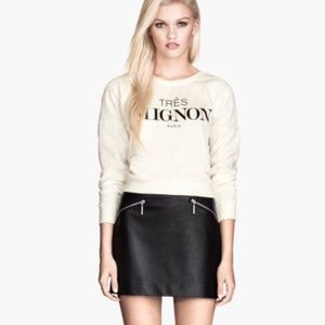 H&M Faux Leather Mini w/ Zippers | S 8 (Fit 2-4)